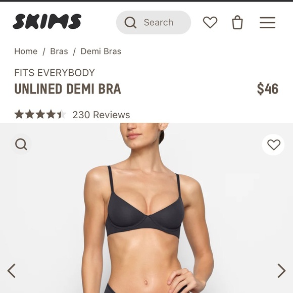Skims Fits Everybody Unlined Demi Bra - Picture 2 of 4